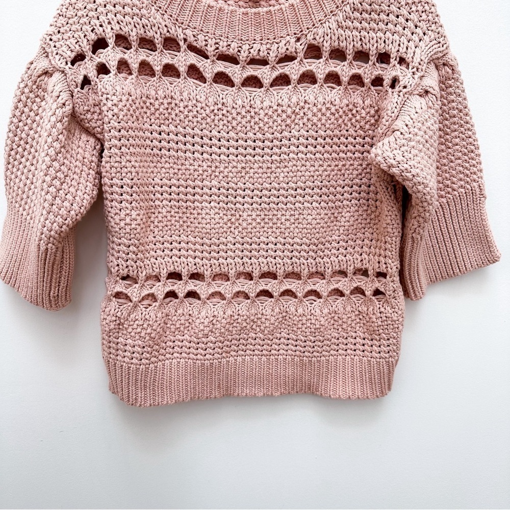 OAT Multi Weave 3/4 Sleeve‎ Sweater Top - Picture 6 of 8